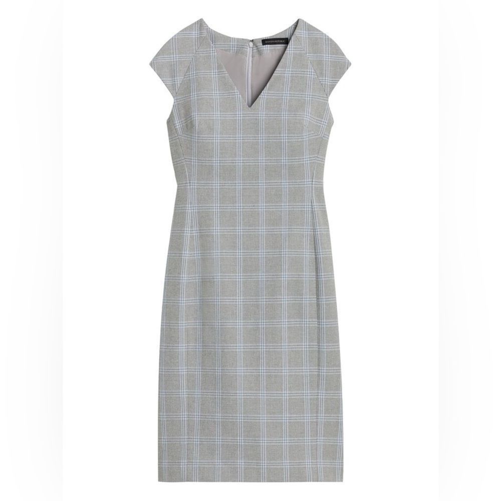 Banana Republic Gray Plaid Dress